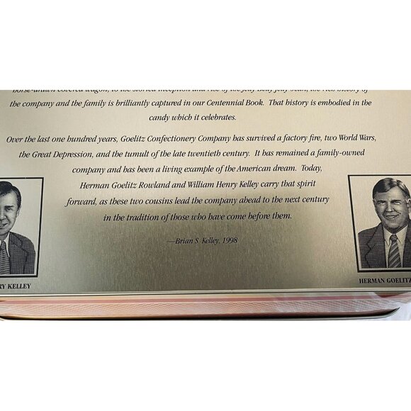 Vintage 1960's Special Centennial Edition GOELITZ Confectionary Candy Tin 10" x - Picture 2 of 5